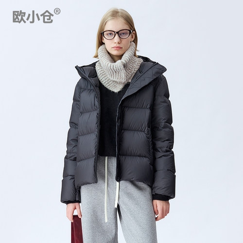 欧小仓 90大朵鹅绒5格PUFF泡芙羽绒服 ins秋冬轻便柔软面包服