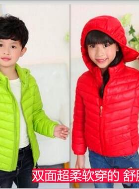 儿童棉衣女童轻薄加厚学生棉服男童宽松短款棉袄中大童活帽外套