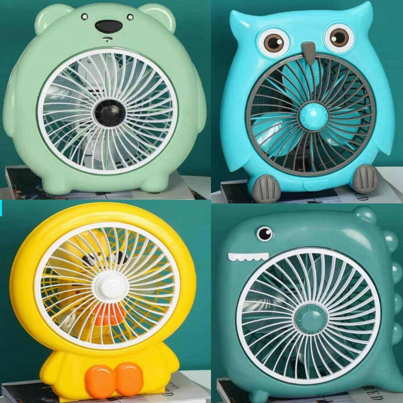 卡通小风扇宿舍桌面台式家用可摇头遥控小型迷你插电电风扇转页扇