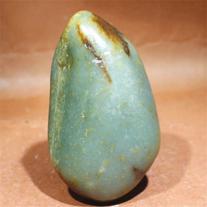 275克真皮青玉籽料原石手把件新疆和田玉天然玉石皮色摆件雕刻料