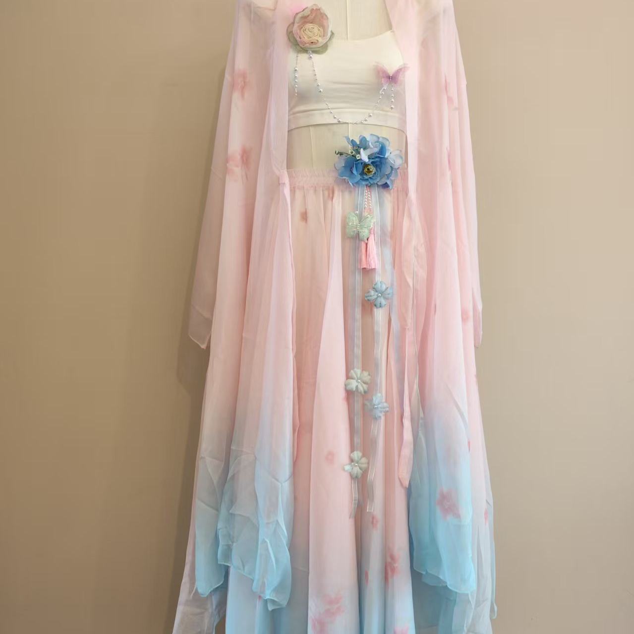 古风爵士桃夭大摆外纱国风爵士舞大摆蹈服古典舞服装