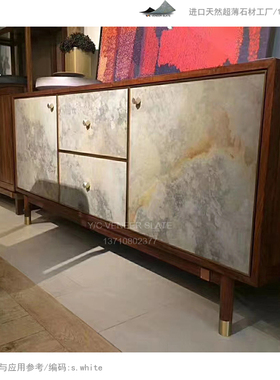 YC进口天然柔性超薄石材石皮岩板薄岩片德国板岩拓採岩直销乳白色