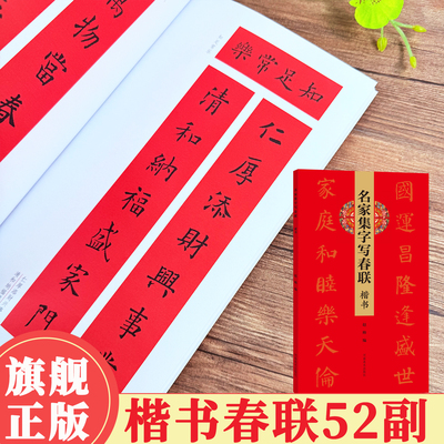 【旗舰正版】名家集字写春联·楷书52副 对联门联春联毛笔书法练字帖 集王羲之颜真卿等古贤五体字 民间民俗文化春节对联 河南美术