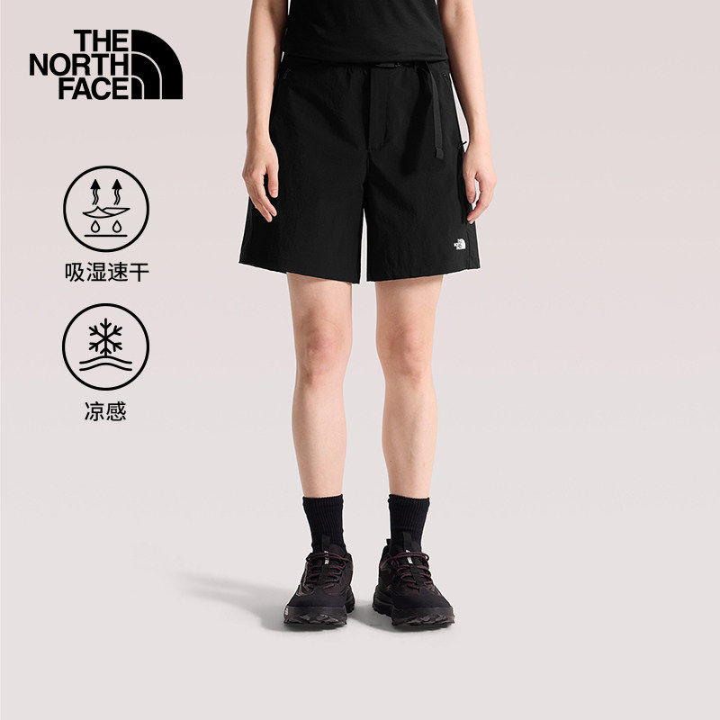 北面女吸湿透气凉感速干运动短裤