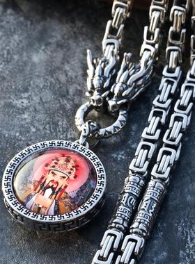 龙五爷唐卡佛牌项链男个性财神