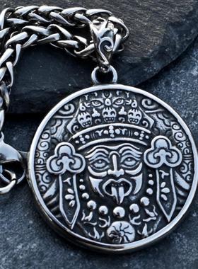 双面扎基拉姆项链男个性复古财神