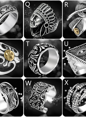 欧美男戒指复古个性发型师夜店