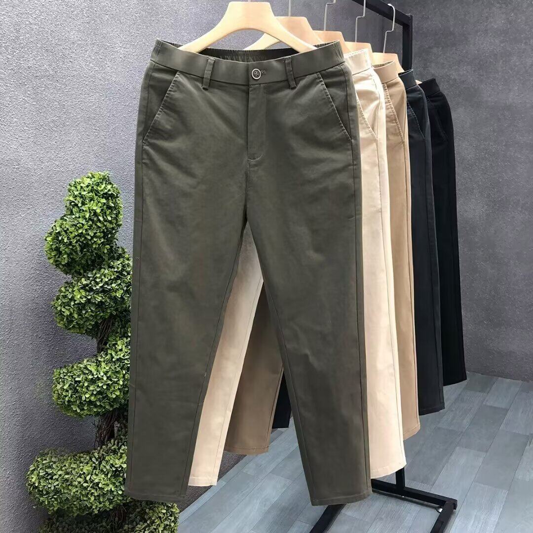工厂直销新款九分休闲裤男直筒高级高端百搭春秋纯色休闲百搭裤子