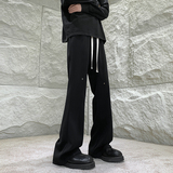 26港风铆钉垂感冰丝喇叭西裤加长休闲裤直播品控504-K812-P55控79，男装西裤，星座504