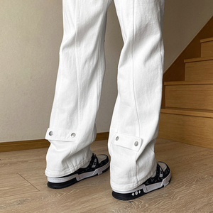 26新款学生男女微喇叭弧形拼接牛仔裤休闲裤潮504-K806-P55控79，男装牛仔裤，星座504