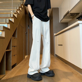 26港风铆钉垂感冰丝喇叭西裤加长休闲裤直播品控504-K812-P55控79，男装西裤，星座504