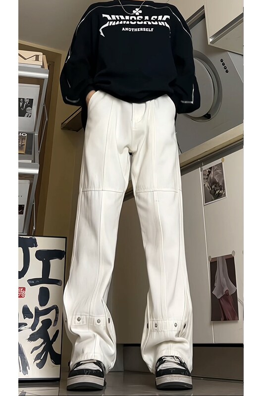 26美式高街微喇叭铆钉牛仔裤潮牌高级感长裤504-K153-P55控78,男装牛仔裤,星座504