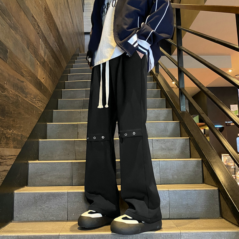 2026微喇叭西裤垂感解构拼接休闲裤学生长裤504-K172-P50,男装西裤,星座504