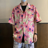 23夏季抖音新款印花衬衣短袖男女同款花衬衫504-W690-P45控59，男装T恤，星座504