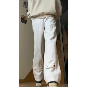加绒加厚微喇叭弧形拼接牛仔裤504-K806-P55控79（加绒P65控89）图片