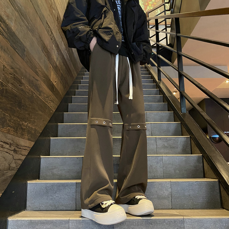 2026微喇叭西裤垂感解构拼接休闲裤学生长裤504-K172-P50,男装西裤,星座504