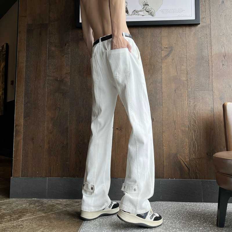加绒加厚微喇叭弧形拼接牛仔裤504-K806-P55控79（加绒P65控89）,男装牛仔裤,星座504