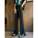 26微喇叭阔腿裤脚开叉垂感西裤宽松运动休闲长裤504-K168-P55控78，男装西裤，星座504