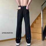 26新款学生男女微喇叭弧形拼接牛仔裤休闲裤潮504-K806-P55控79，男装牛仔裤，星座504