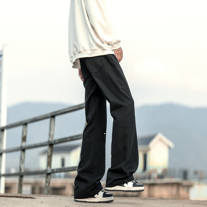 26新款美式高街复古柳钉显瘦潮牌微喇叭牛仔裤504-K823-P35,男装牛仔裤,星座504