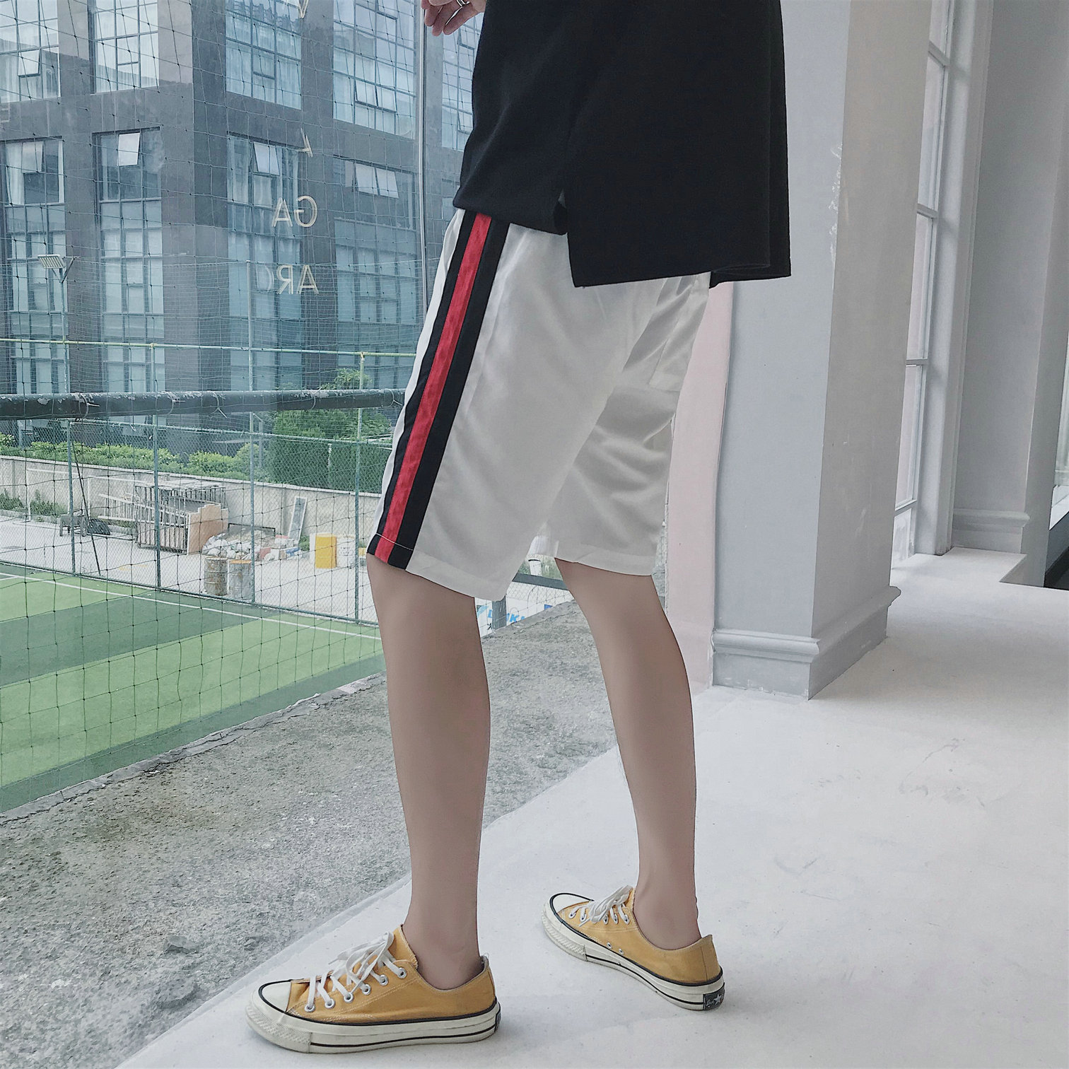 20夏季新款港风条纹短裤男五分裤日系速干沙滩裤504-K562-P15,男装休闲裤,星座504