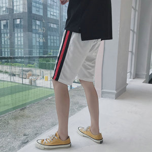 20夏季新款港风条纹短裤男五分裤日系速干沙滩裤504-K562-P15图片