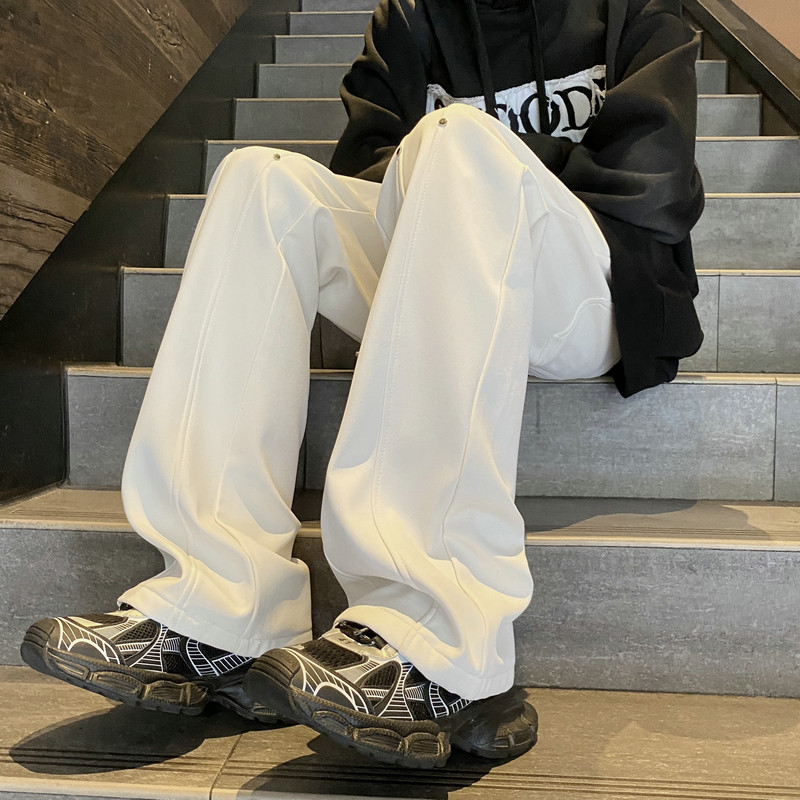 2025新款铆钉喇叭西裤休闲裤504-K812-P55控79（加绒P65控89）,男装西裤,星座504