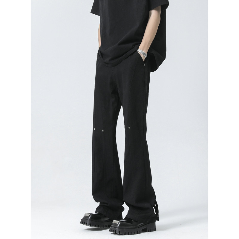 26新款学生男女微喇叭弧形拼接牛仔裤休闲裤潮504-K806-P55控79，男装牛仔裤，星座504