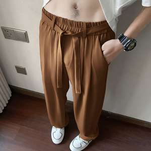 25新款送腰带冰丝垂感西裤痞帅休闲长裤直播品质504-K161-P45控68图片