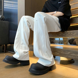 26港风铆钉垂感冰丝喇叭西裤加长休闲裤直播品控504-K812-P55控79，男装西裤，星座504