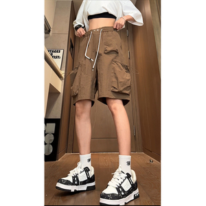 25夏多巴胺短裤潮牌多口袋工装宽松休闲五分裤504-K336-特P31控58图片