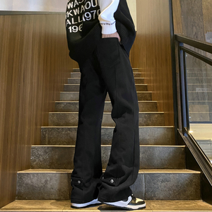 加绒加厚微喇叭弧形拼接牛仔裤504-K806-P55控79（加绒P65控89）图片