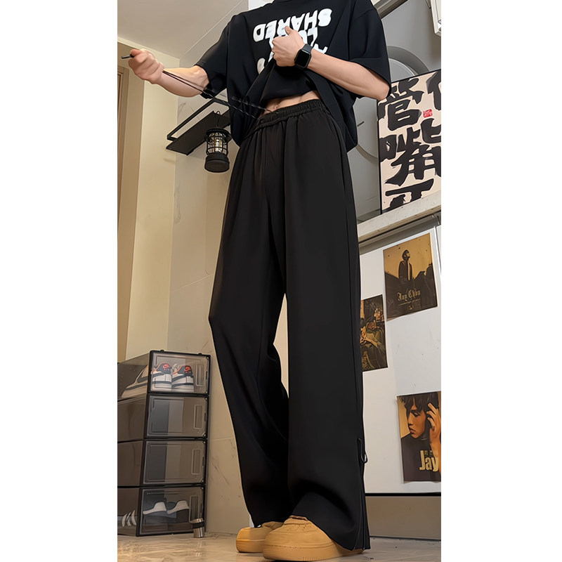 2026新款潮牌美式高街微喇叭西裤脚口拉链休闲裤504-K833-P45控68,男装休闲裤,星座504