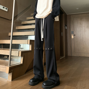 微喇西裤垂坠感高级感痞帅解构拼接休闲长裤504-K172-P50,男装西裤,星座504