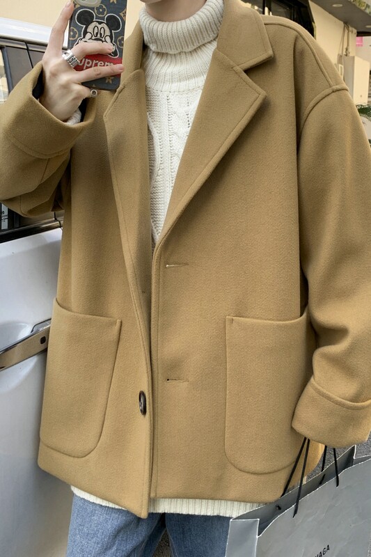 加棉加厚情侣毛呢大衣风衣外套潮504-F900-P70（加棉P90控128）,男装风衣,星座504
