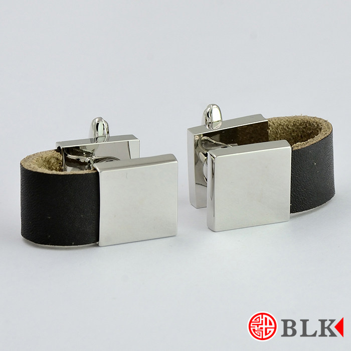 BUSINESS MENS LEATHER CHAIN CUFFLINKS HIGH-END COWHIDE CUFFS CUFF NAILS FRENCH SHIRT ACCESSORIES CUFFLINKS