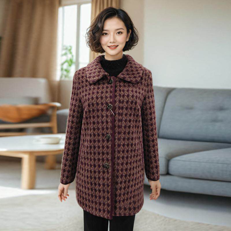 中老年衣服女秋装时尚外套妈妈装洋气老人秋冬大衣老太太服装