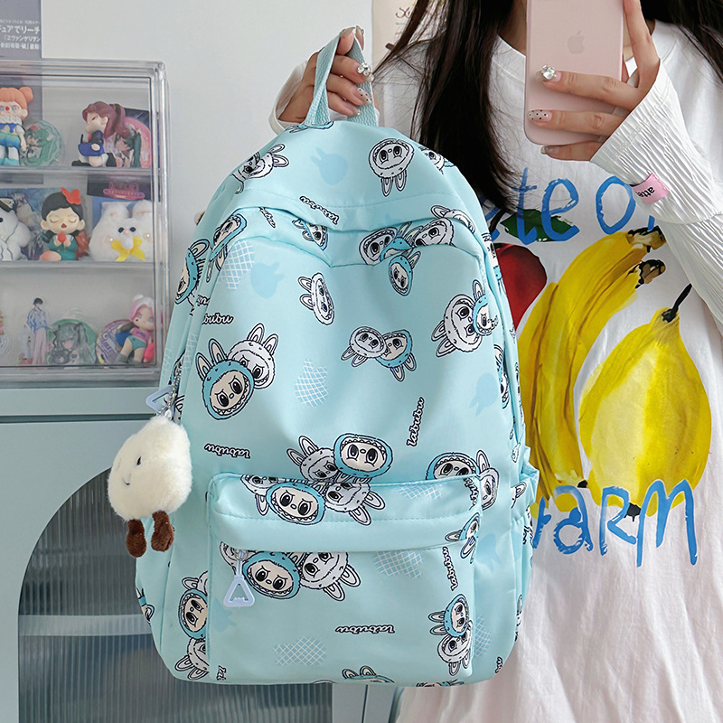 2025新款可爱拉布布书包女初中生高颜值双肩包大容量休闲百搭背包