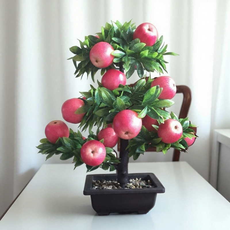 仿真花客厅装饰摆设塑料花假花苹果树仿真绿植塑料假花蔬果成品