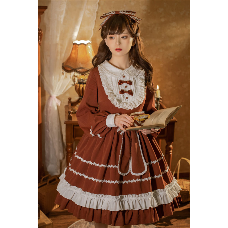 田园兔 lolita裙长袖op复古日常原创设计洛丽塔洋装公主裙lo现货