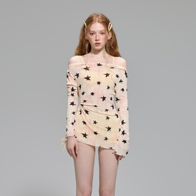 时尚长袖罩衫平角显瘦分体泳衣女