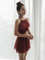 2018 mẫu mới bùng nổ mẫu áo tắm ba mảnh màu nữ bảo thủ giảm béo bụng nóng bỏng váy hàn quốc 	bikini 2 mảnh màu đỏ	
