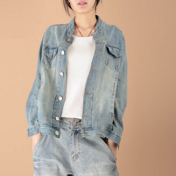 2025春秋季 新款文艺休闲宽松百搭气质全棉 短款牛仔外套女,女装/女士精品,短外套,淘宝优惠券,粉丝福利购,淘宝优惠卷