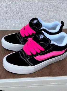 wanshi万斯帆布鞋女Kun skool面包鞋厚鞋舌胖胖鞋火龙果情侣板鞋