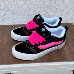 wanshi万斯帆布鞋女Kun skool面包鞋厚鞋舌胖胖鞋火龙果情侣板鞋
