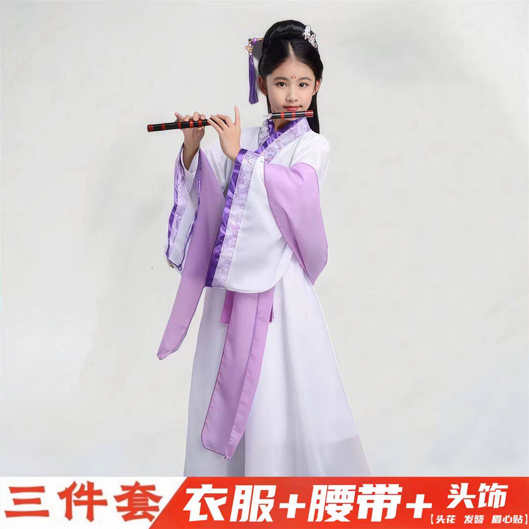儿童古装嫦娥汉服演出服