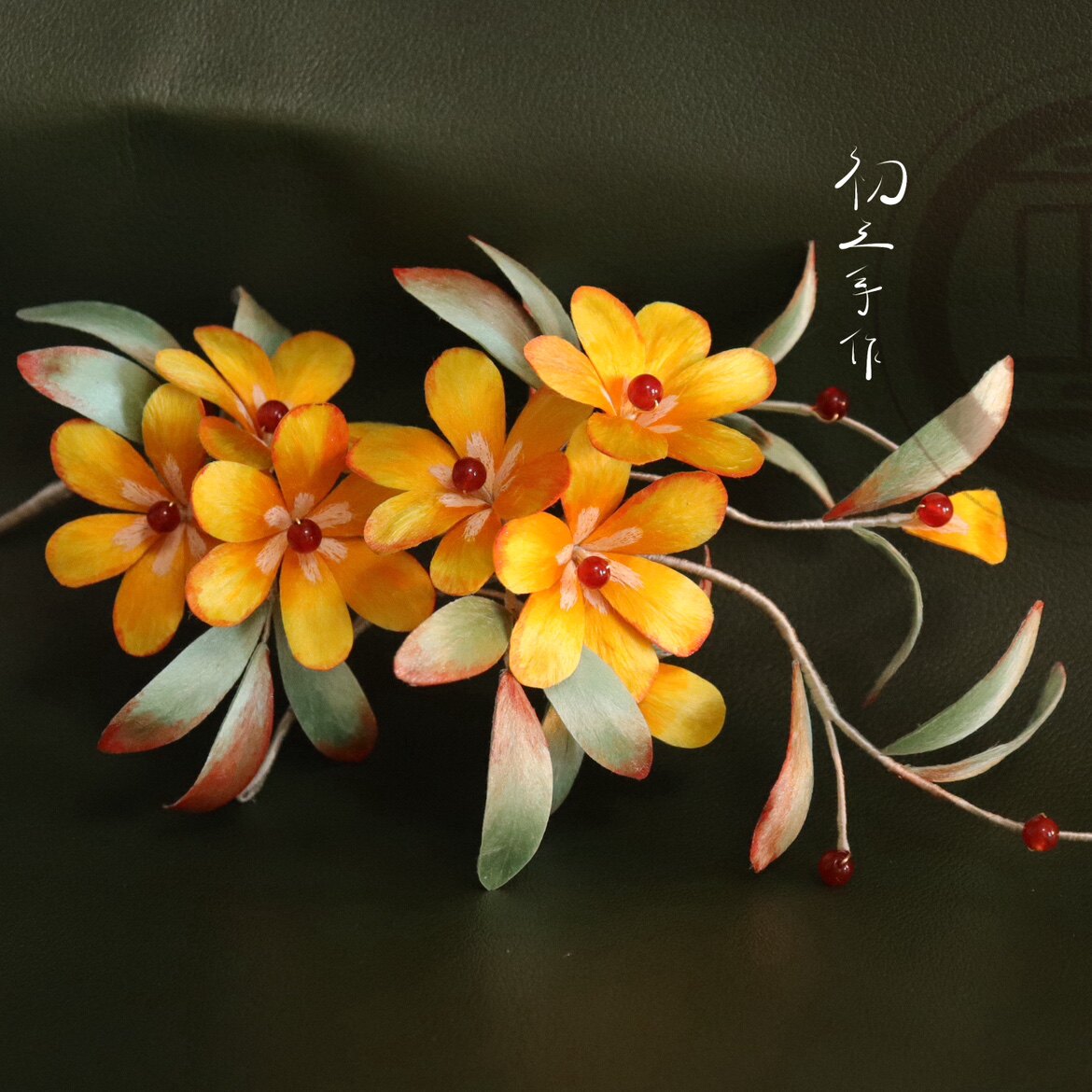 【二十四节气·迎春花】非遗绒花发饰