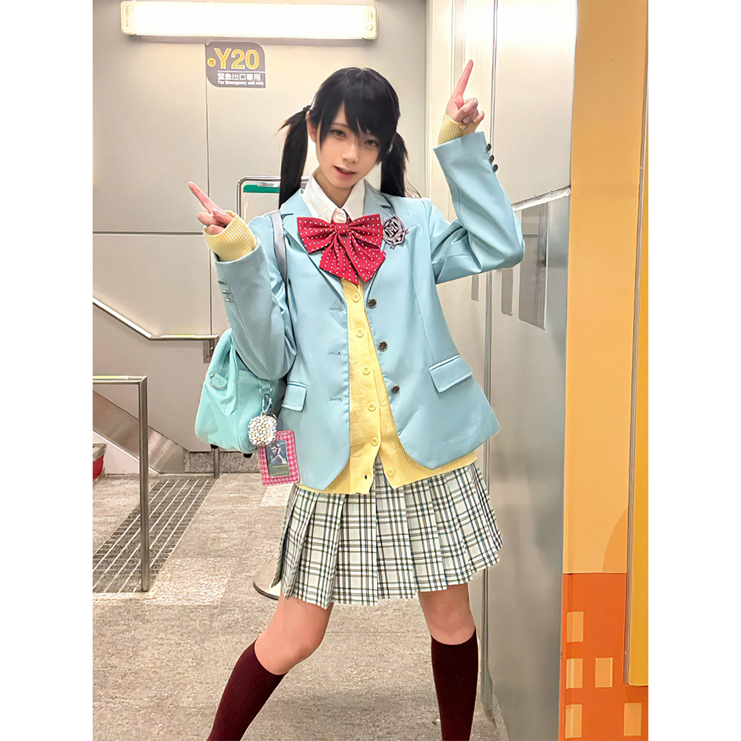 黄色毛衣针织开衫V领外套上衣女