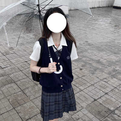 jk制服针织开衫背心毛衣上衣马甲