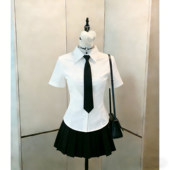 女款 2026新款 服纯欲风收腰衬衣夏季 JK制衬衫 学院风辣妹百褶裙套装